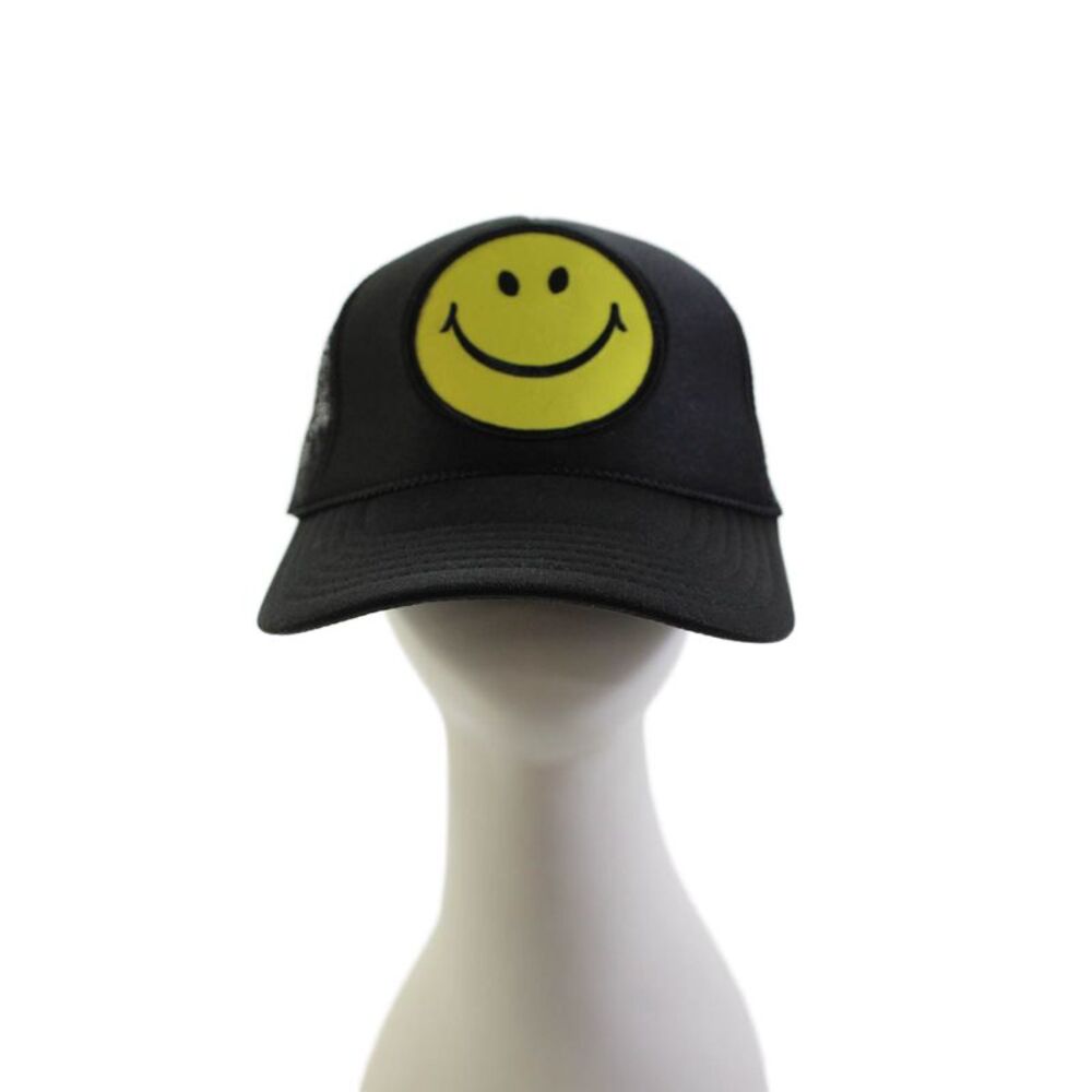 Aviator Nation Womens Vintage Snap Back Trucker Hat Black Yellow